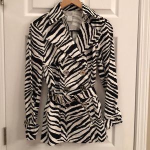 Ladies zebra print Just B jacket size medium
